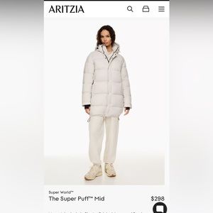 Aritzia Super Puff Mid in Matte White